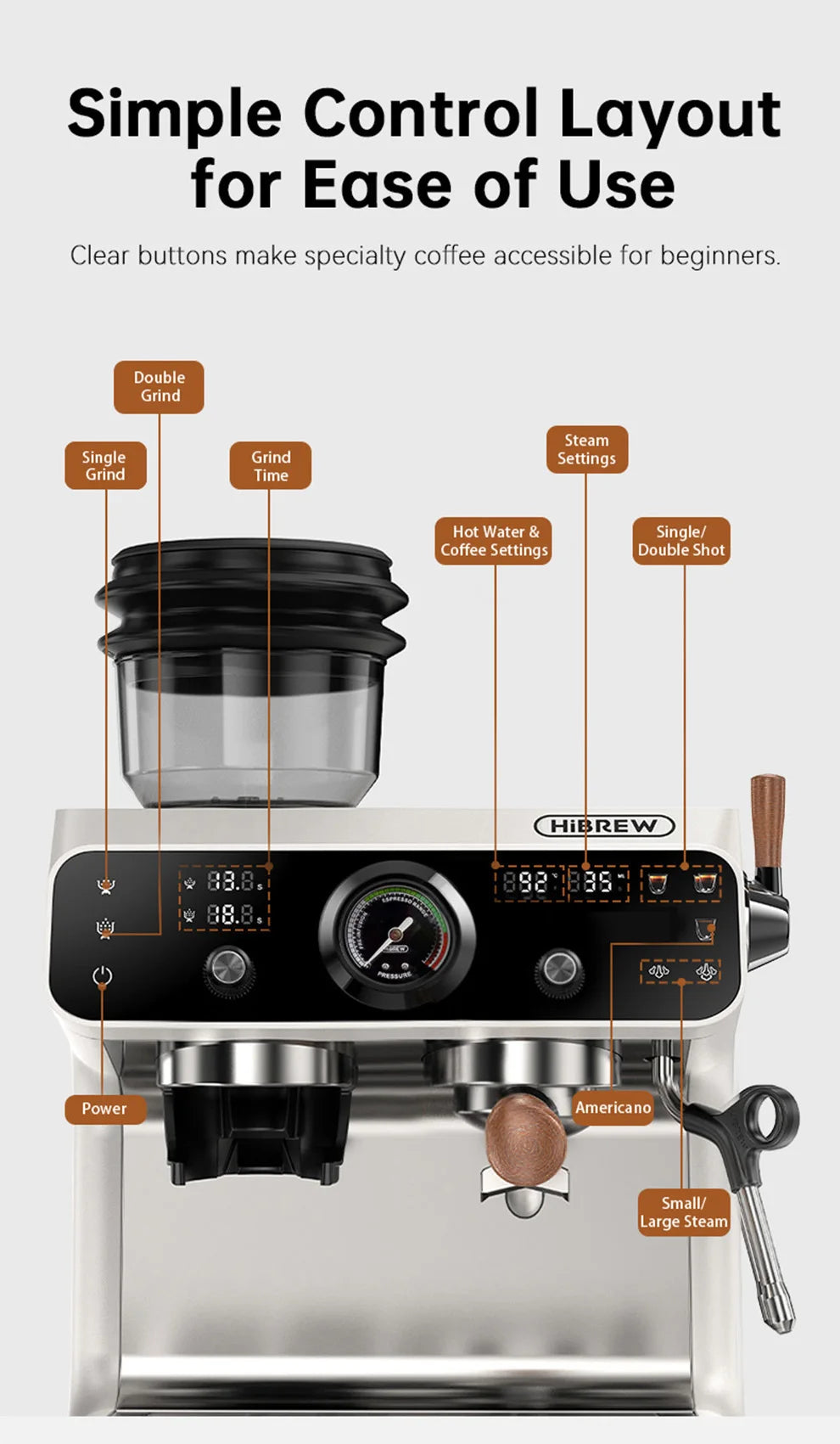 HiBREW H7B Dual Boiler Espresso Machine| Refurb Coffee Co